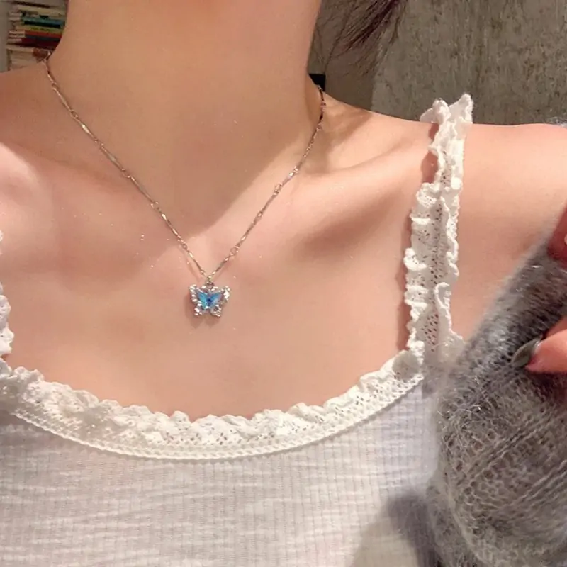 LATS Romantic Blue Crystal Butterfly Necklace Review