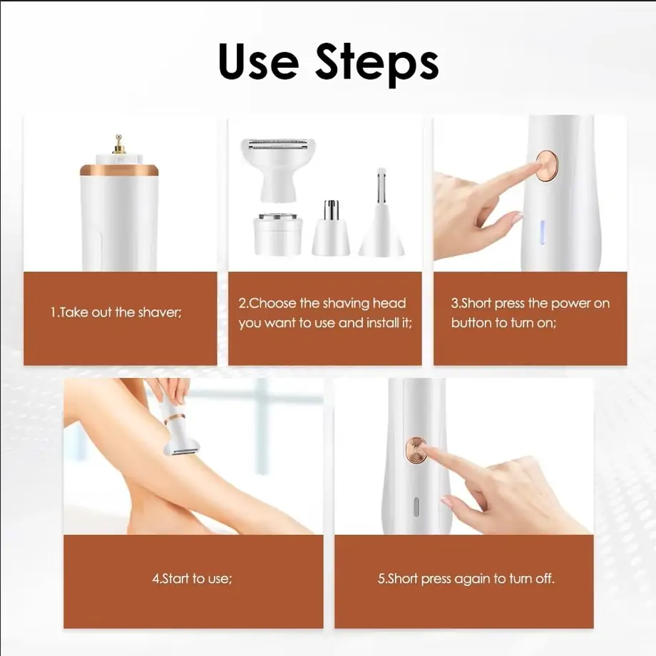 Rechargeable Epilator Electric Razor Review: The Ultimate 4-in-1 Painless Lady Shaver for Women 6 Rechargeable Epilator Electric Razor Review