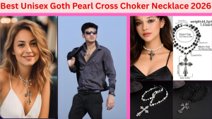 Best Unisex Goth Pearl Cross Choker Necklace