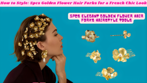 5pcs Golden Flower Hair Forks