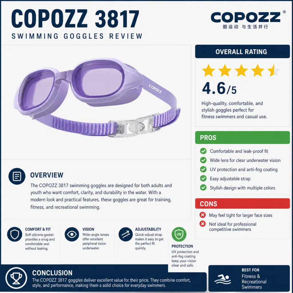 COPOZZ 3817 Swimming Goggles Review