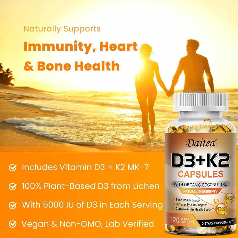 Vegan D3 K2 5000 IU MK-7: Ultimate Calcium Regulation 4 Vegan D3 K2 5000 IU MK-7