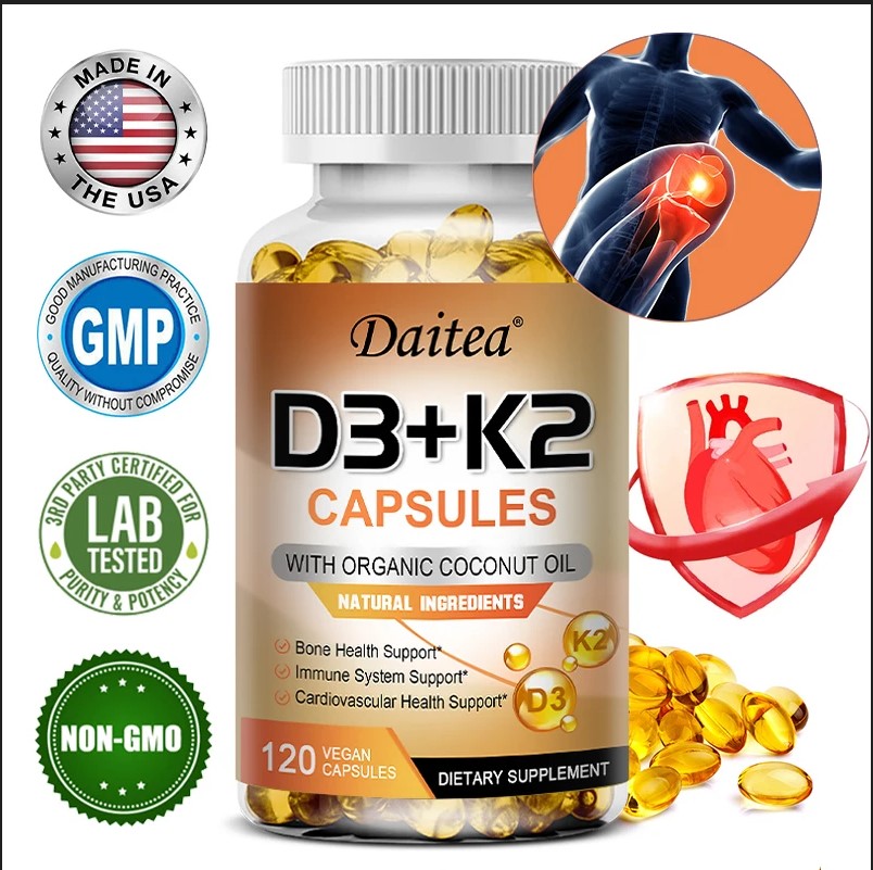 Vegan D3 K2 5000 IU MK-7: Ultimate Calcium Regulation 1 Vegan D3 K2 5000 IU MK-7