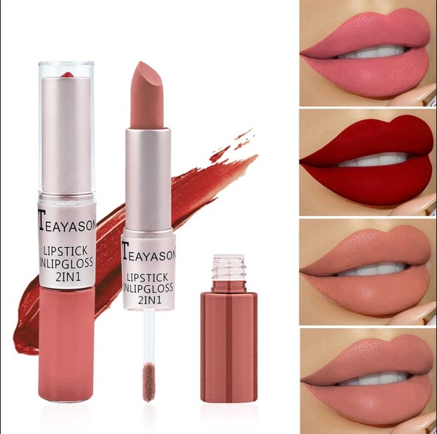 Velvet Matte Lipstick Review: Long Lasting Double Head Lip Gloss 3 Velvet Matte Lipstick